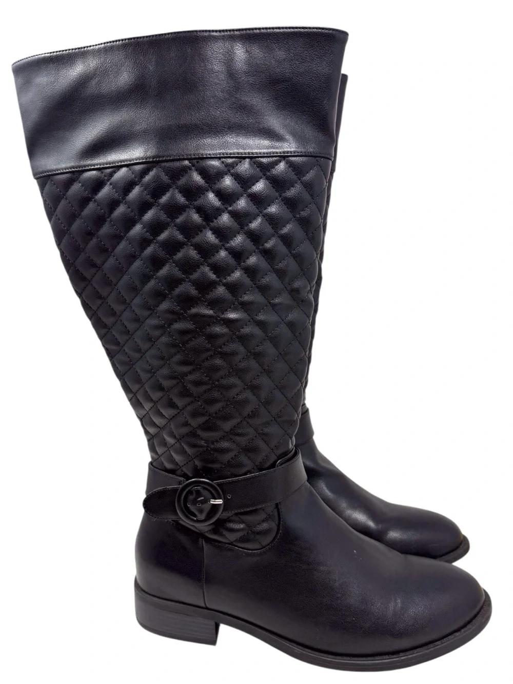 Torrid Black Quilted Tall Riding Boots - Classic Women's Knee-High Boot size 11W